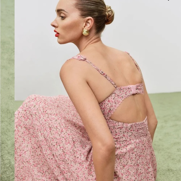 Floral Pink Women's Intimate Dress - Picture 2 of 7